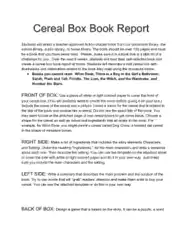 Free Download PDF Books, Cereal Box Book Report Free Template