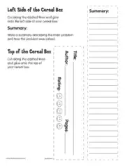 Example of Cereal Box Book Reports Template
