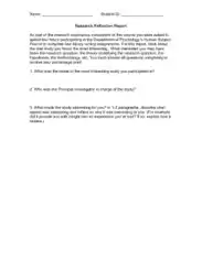 Research Reflection Report Template