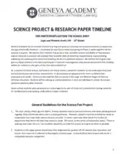 Science Project and Research Paper Outline Template