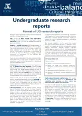 Undergraduate Research Report Format Template