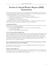 Annual Project Report Instruction Template