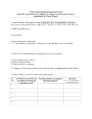 Project Quarterly Implementation Reporting Format Template