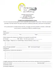 Credit Card Authorization Form PDF Template