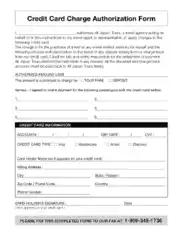 Credit Card Charge Authorization Forms Template