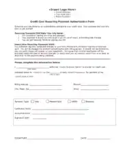 Free Download PDF Books, Recurring Credit Card Authorization Form Template