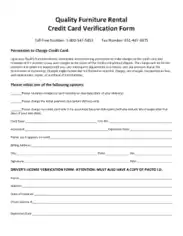 Free Download PDF Books, Rental Credit Card Verification Form Template
