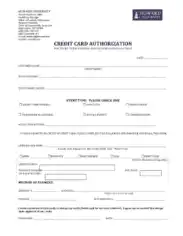 Generic Credit Card Authorization Form Template
