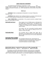 Asset Purchase Agreement Sample Template