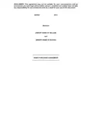 Draft Asset Purchase Agreement Sample Template