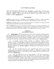 Sample Asset Purchase Agreement Template