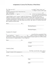 Assignment of Contract for Real Estate Purchase Template