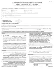 Common Clausees Agreement of Purchase and Sale Template