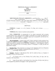 Equipment Purchase and Sale Agreement Template