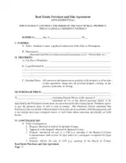 Real Estate Purchase and Sale Agreements Template