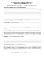Real Estate Commercial Purchase Agreement Template