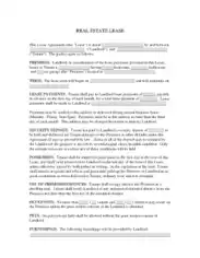 Free Download PDF Books, Real Estate Lease Agreement Template
