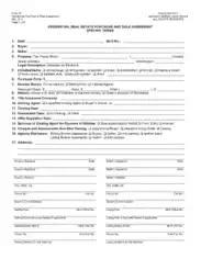 Real Estate Purchase and Sale Agreement Sample Template