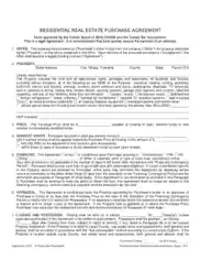 Residential Real Estate Purchase Agreement Template