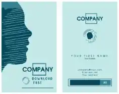 Flat Face Sketch Business Card Template Free Vector