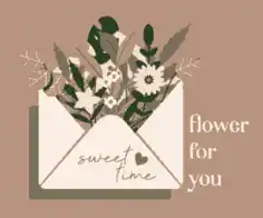 Free Download PDF Books, Floral Envelope Romance Card Template Free Vector