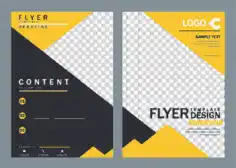 Business Flyer Elegant Colored Checkered Free Vector