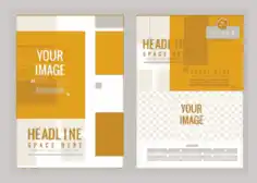Free Download PDF Books, Flyer Modern Design Yellow White Decor Free Vector