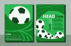 Soccer Background Flyer Balls Green Whirl Free Vector