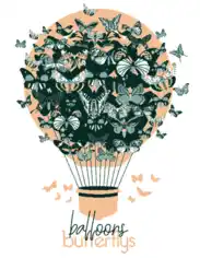 Free Download PDF Books, Decorative Balloon Background Butterflies Free Vector