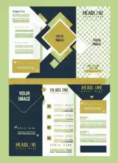 Corporate Brochure Colorful Plain Checkered Free Vector