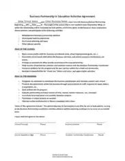 Free Download PDF Books, Business Partnership in Education Activities Agreement Template