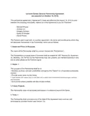 Games General Business Partnership Agreement Template