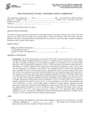 Exclusive Right to Sell Business Listing Agreement Template