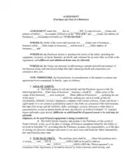 Purchase and Sale of A Business Agreement Template