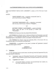 Partnership Dissolution and Conveyance Agreement Template