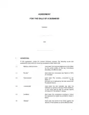 Agreement For The Sale of A Business Template