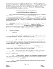 Confidentiality and non Competition and Non Solicitation Template