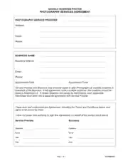 Free Download PDF Books, Photography Services Agreement Template