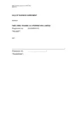 Free Download PDF Books, Sale of Business Agreement Template