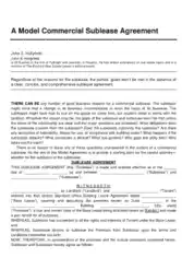 A Model Commercial Sublease Agreement Template