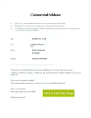 Simple Commercial Sublease Agreement Template