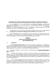 Agreement for Construction Management Template