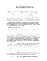 Environmental Master Consulting Agreement Template