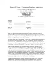 Expert Witness Consultant Retainer Agreement Template