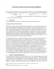 Financal Planing and Consulting Agreement Template