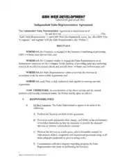 Independent Sales Consulting Agreement Sample Template