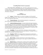 Master Consulting Services Agreement Template