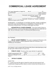 Free Download PDF Books, Commercial Rental Lease Agreement Template