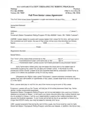 Full Time Horse Lease Agreement Template