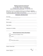 Free Download PDF Books, Billing Statement Request Form Template
